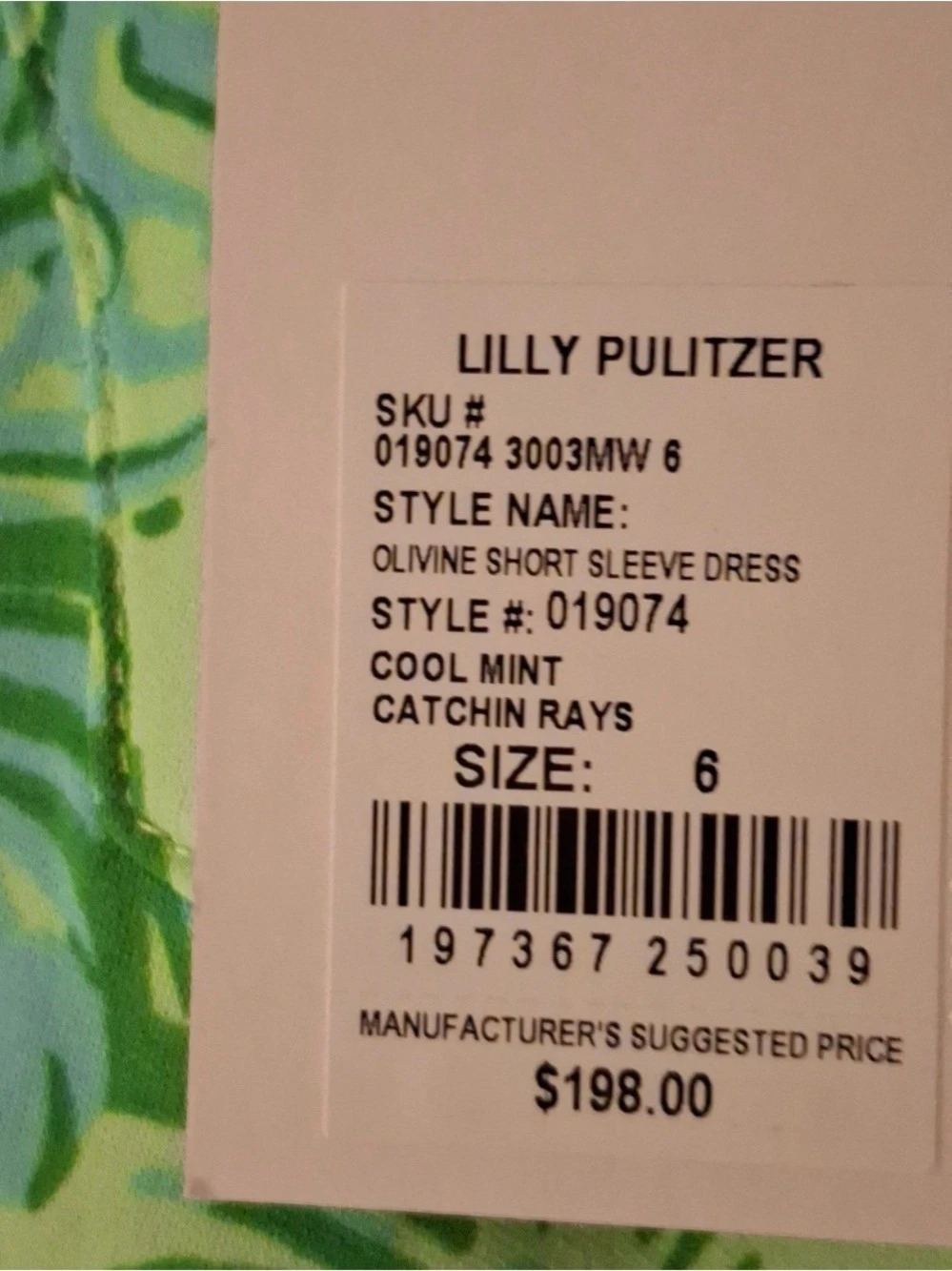 Lilly Pulitzer Sydnee Dress Floral Mini Green & Blue Size 6 NWT - Picture 8 of 9
